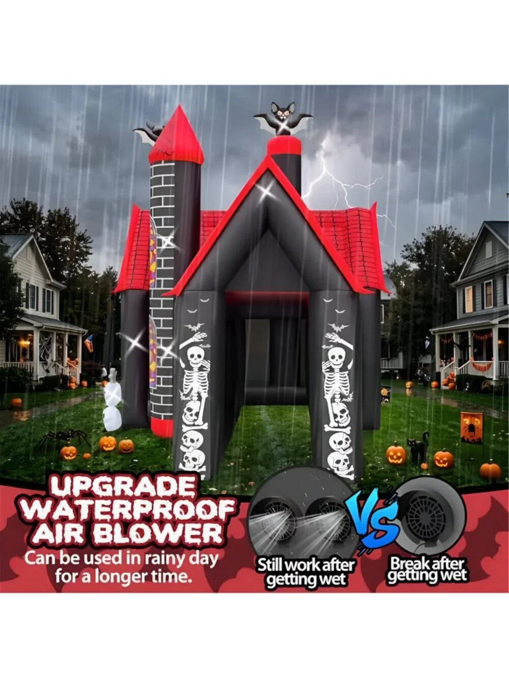 10FT Halloween Inflatable Archway,L-Shape Haunted House Inflatable